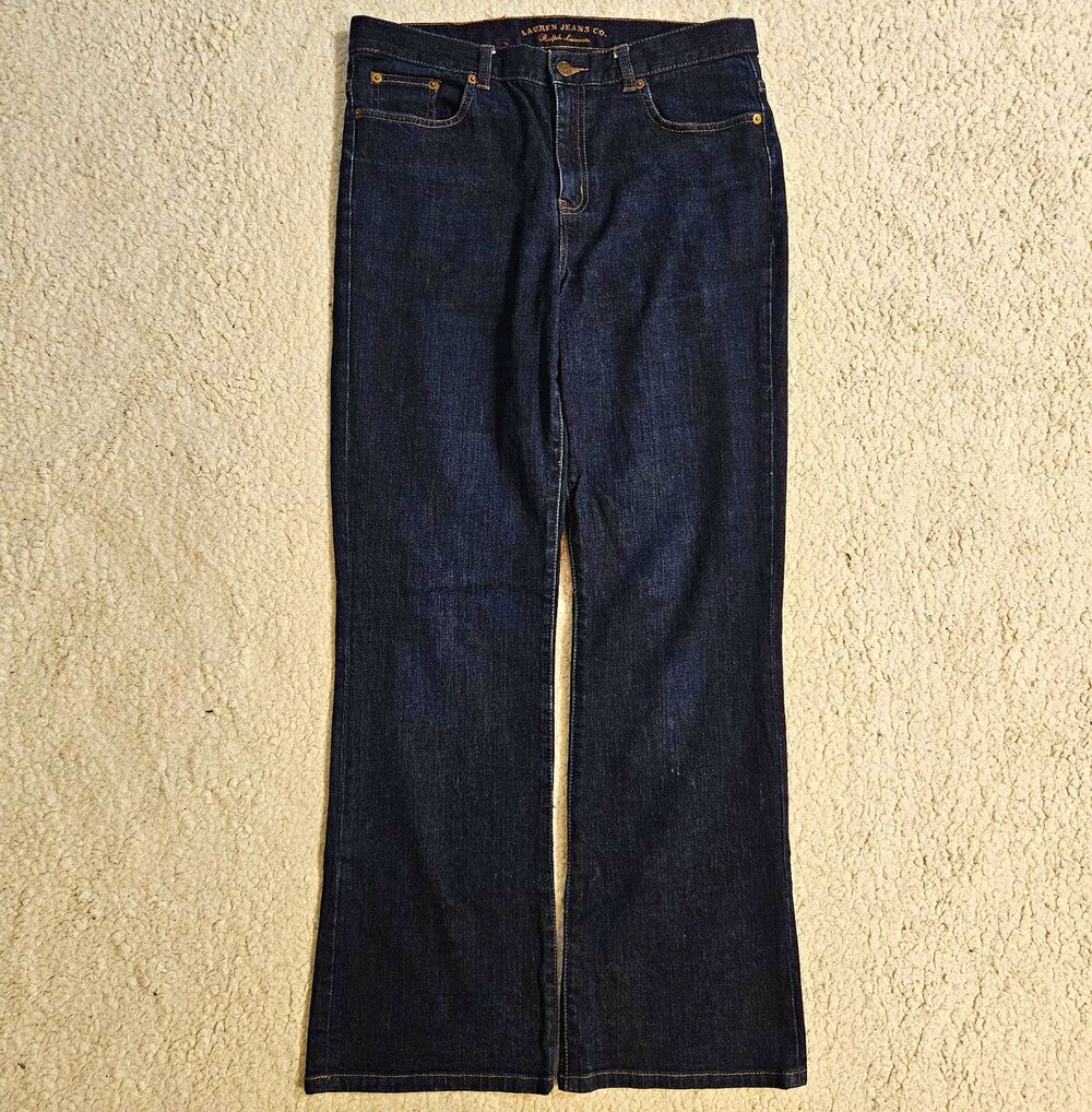 Y2K Lauren Ralph Lauren Jeans Classic Bootcut Dark Wash Stretch Denim Womens 10